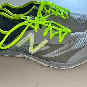New Balance Gray Running Shoes with Neon Yellow-Green Accents